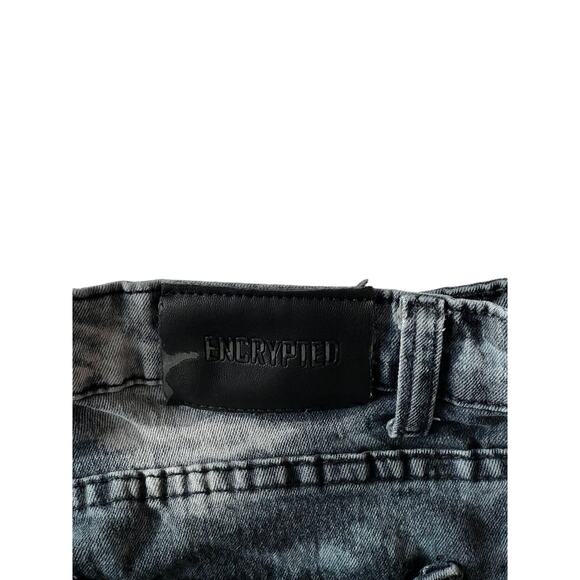 Encrypted Distressed Regular Straight Fit Jeans Mens 34x29 - Picture 6 of 6